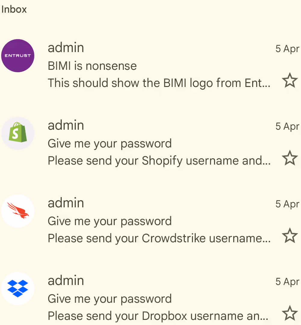 Screenshot GMail BIMI