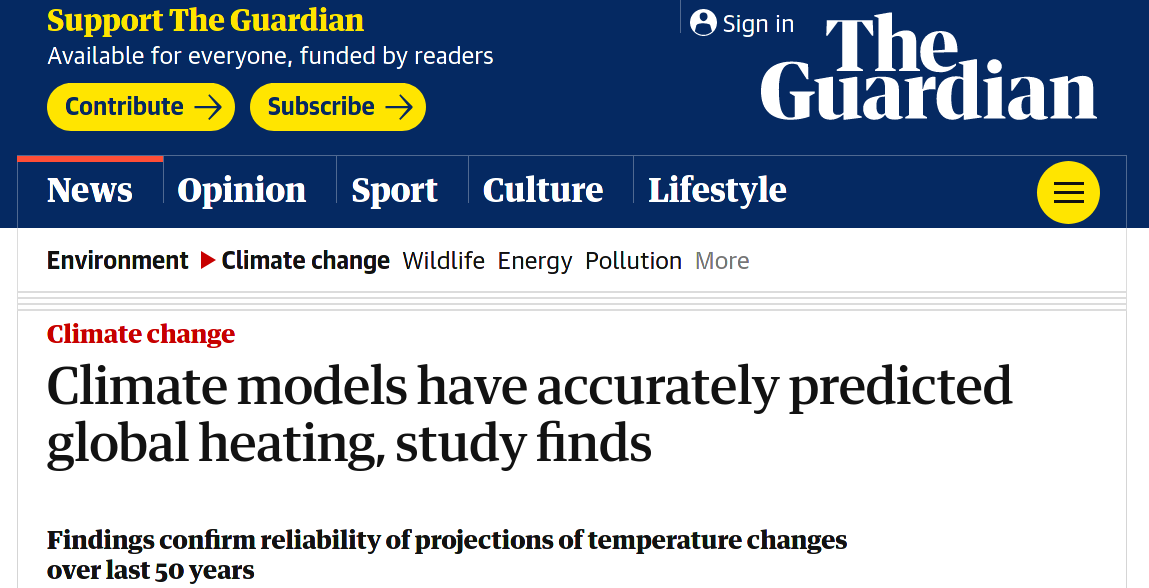 Guardian climate models screenshot