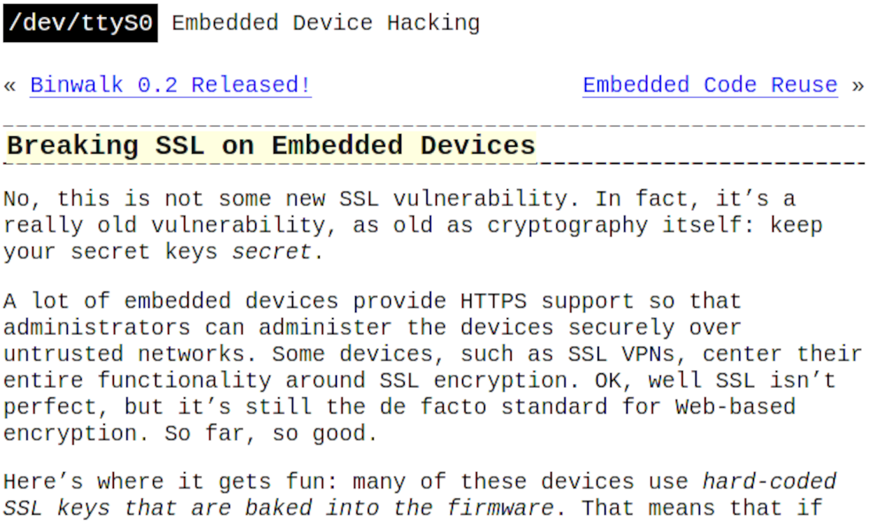 Breaking SSL on Embedded Devices