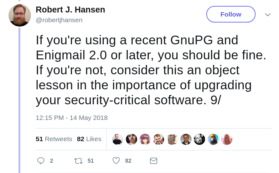Enigmail dev claims fixed
