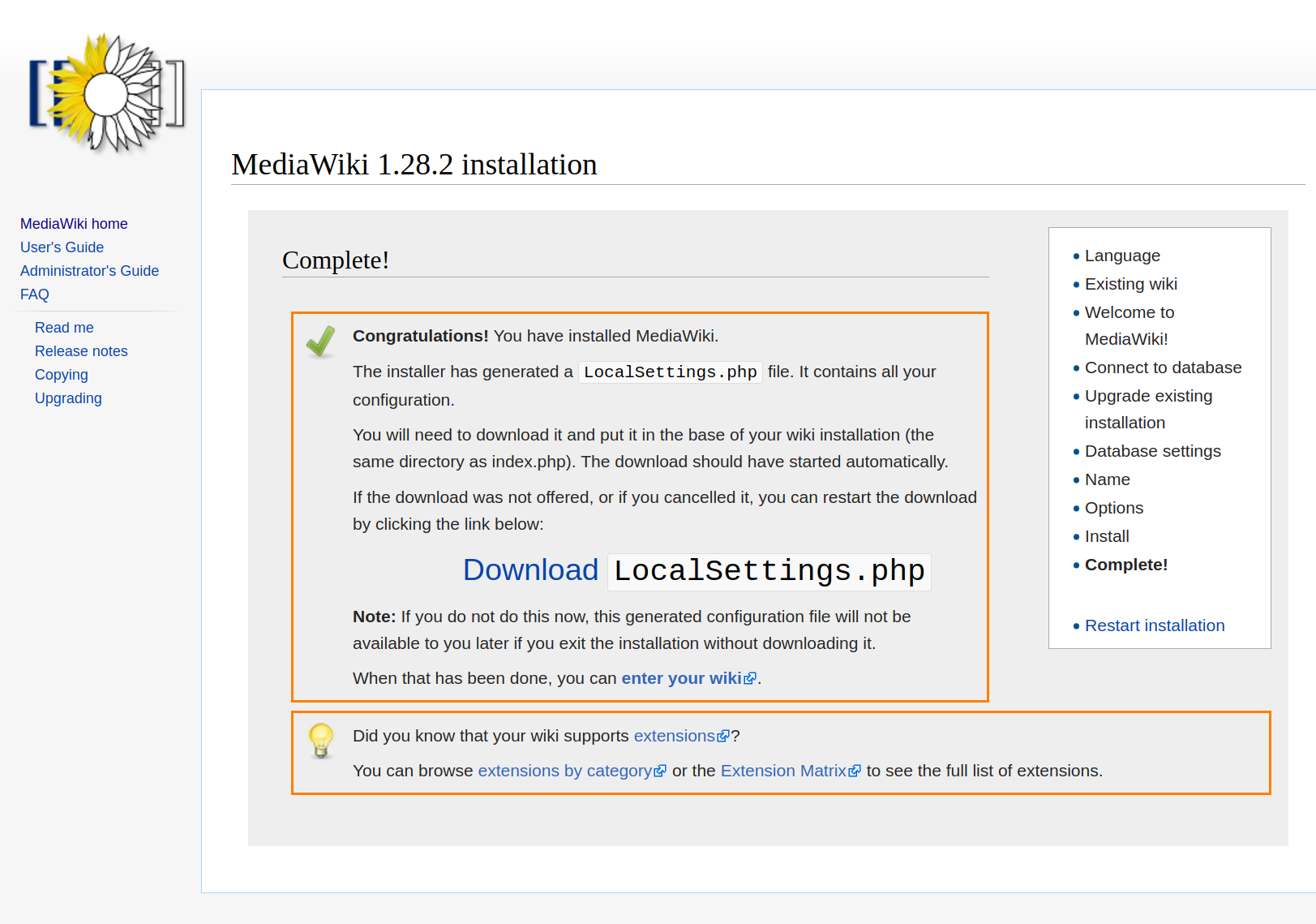 Mediawiki Installation