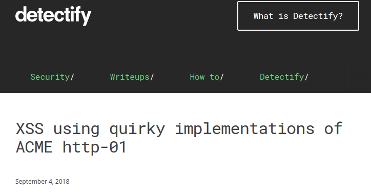 XSS using quirky implementations of ACME http-01